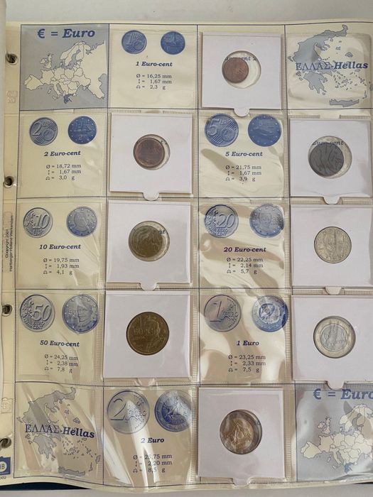 Álbum Euro c/ moedas antigas