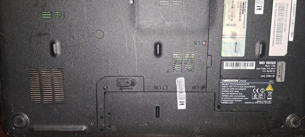 Продам ноутбук medion akoya e7215