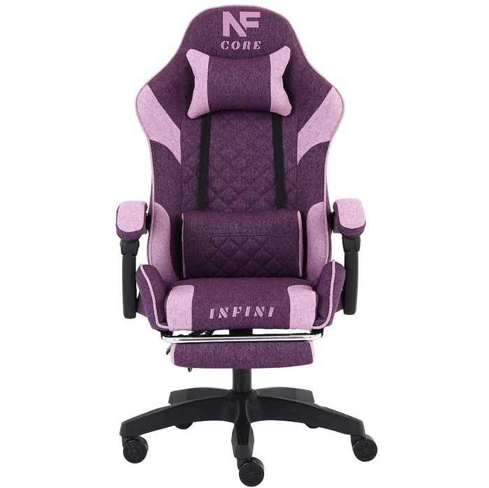 Fotel Gamingowy z podnóżkiem INFINI Core Purple
