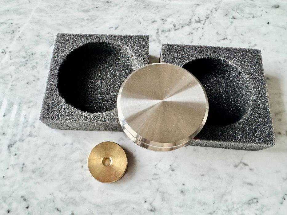 Docisk Audio Gramofonowy Stal Premium Krążek do Singli Mosiądz