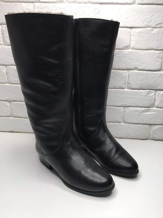 Kozaki skorzane bardzo ocieplane Rozmiar 39 ara