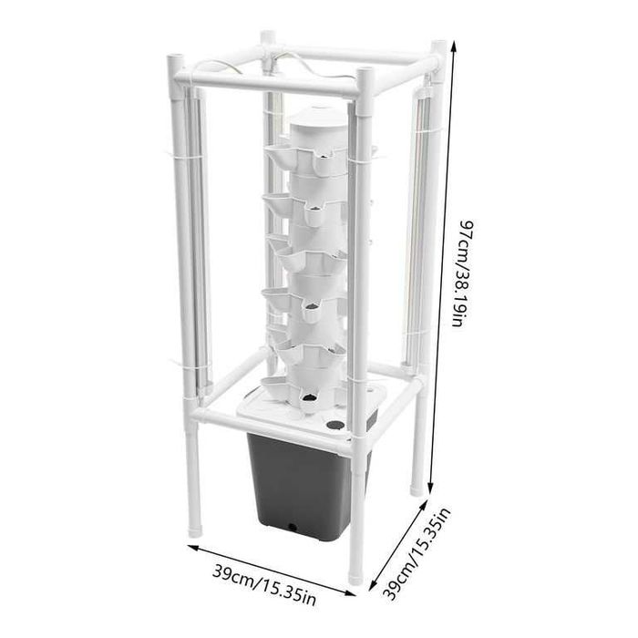 Комплект гідропонна система, аеропонна вежа, 30 лунок, 6 рівнів для в