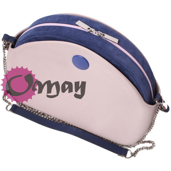 Granatowy organizer do OBAG MOON LIGHT welur róż 2 kieszenie OMAY
