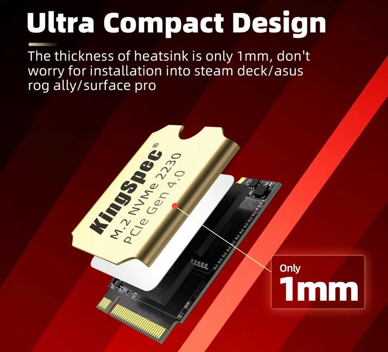SSD M.2 2230 NVMe Kingspec XF 512Gb и 1 Tb PCIe 4.0x4 5000/4400 Mb/s