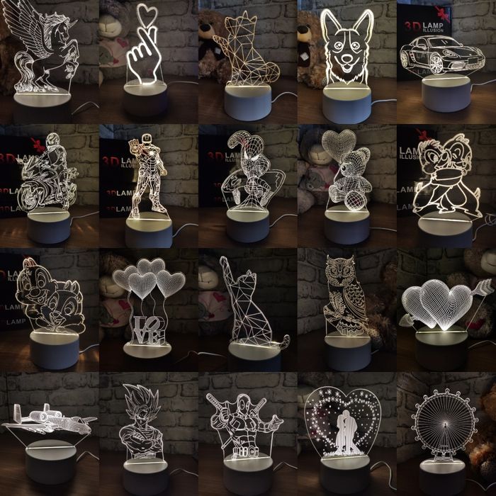 Ночник, нічник, 3D лампа, планер, світильник
