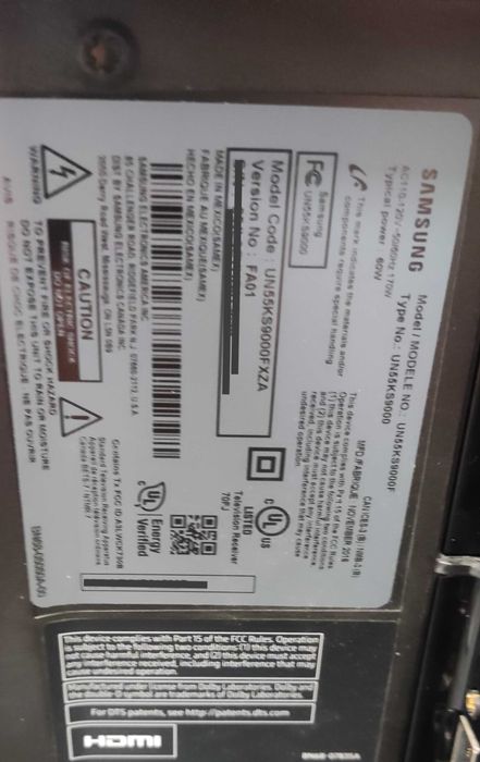Samsung UN55KS9000F części