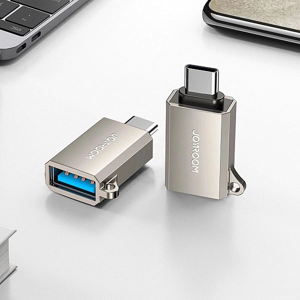 Adapter Joyroom S-H151 USB-C (męski) / USB-A (żeński) z oczkiem na smy