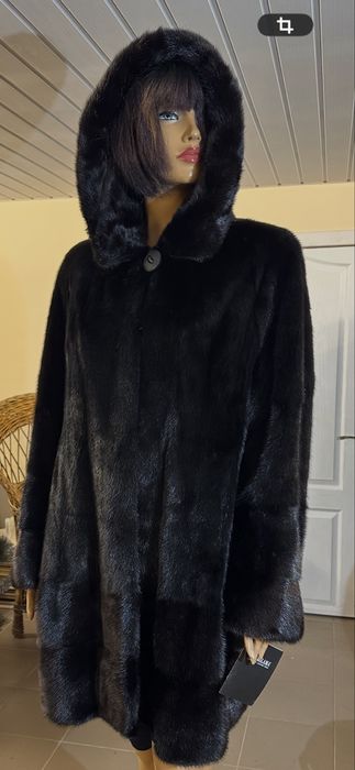 Рр 54-56.  Норковая шуба BlackGlama Италия