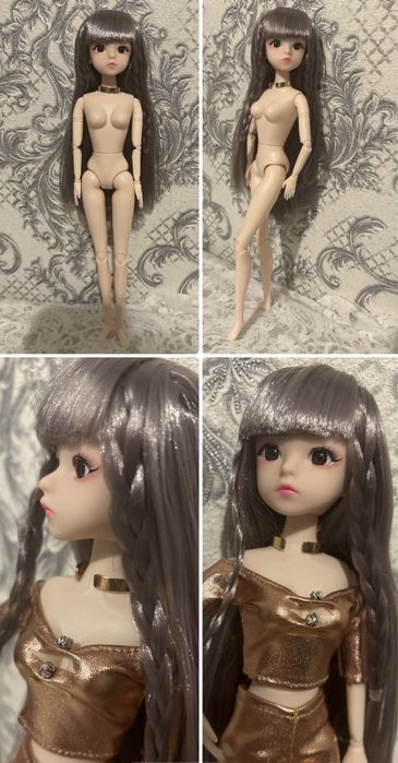 Лялька бжд аніме шарнірна з 3Д очіма  в одязі  та з сережками