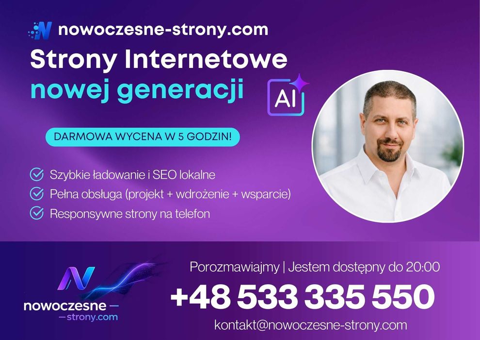 Nowoczesne Strony Internetowe | Strona WordPress | Darmowa Opieka Strony | Pozycjonowanie lokalne | Serwery i domeny - Kompleksowa Obsługa
