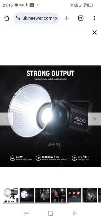 NEEWER FS230 lampa LED oświetlenie ciągłe 230W 4 tryby 2700K–6500K