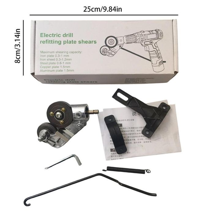 Adapter końcówka do cięcia blachy na wkrętarkę, wiertarkę