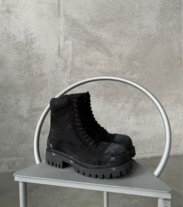 Balenciaga Strike boots black distress ботинки | баленсиага страйк