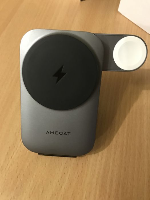 Складная  магнитная беспроводная зарядка 3в1 Amegat