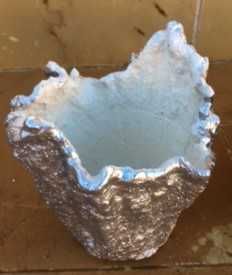 Vasos decorativos de cimento e tecido