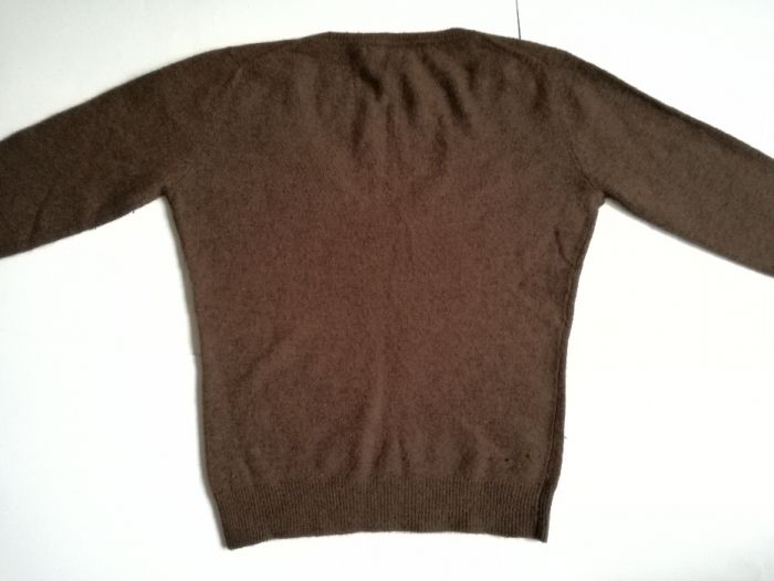PHILIP RUSSEL sweterek sweter brazowy w serek roz. S