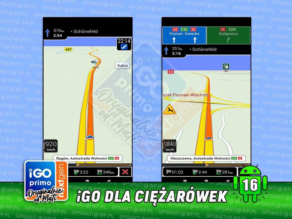 Aplikacja iGO Nextgen Mapy Nawigacja dla TIR Ciężarówki Android WinCE