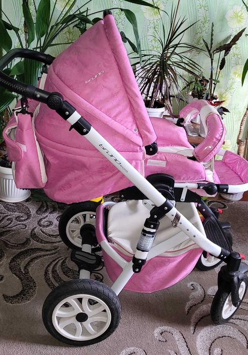 Дитяча коляска універсальна 2 в 1 Riko Brano Ecco 18 baby pink