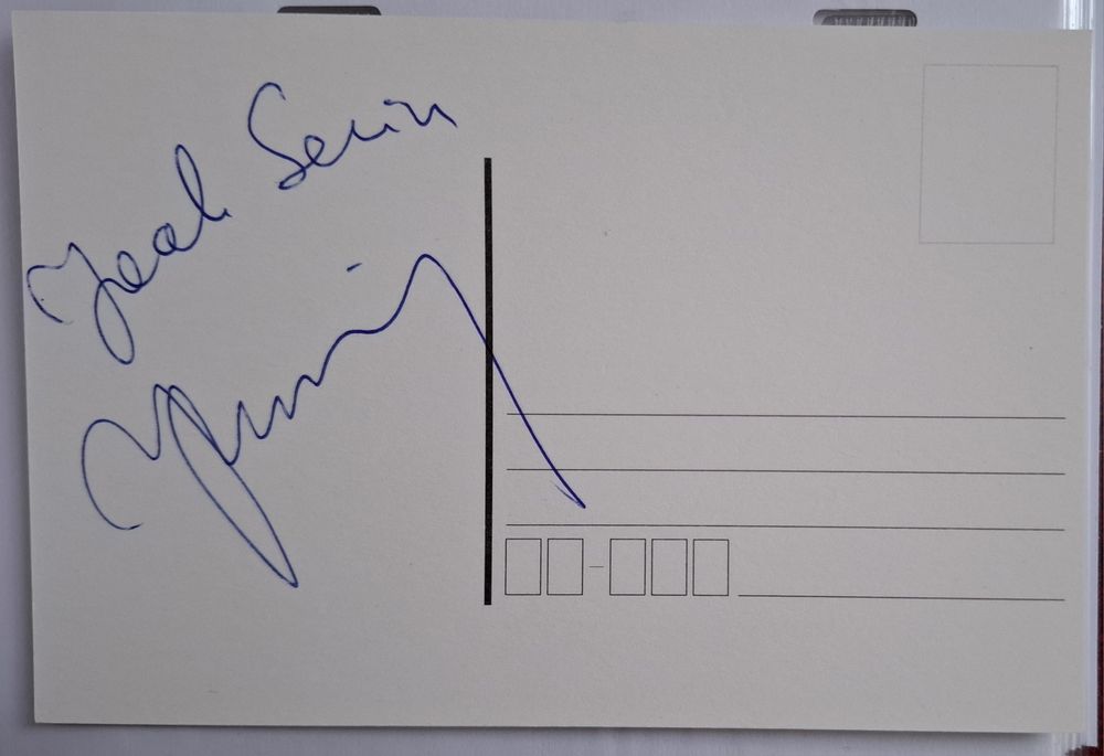 Pocztówka z autografem Jacka Sasina