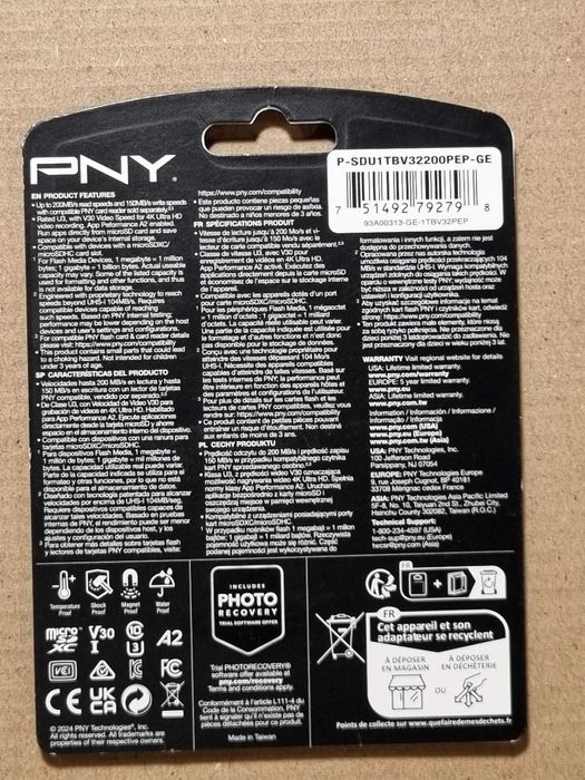 Карта памяти 1TB PNY PRO Elite Prime microSDXC (200MB/s/150MB/s, A2, V30, U3) Новая, оригинал из США