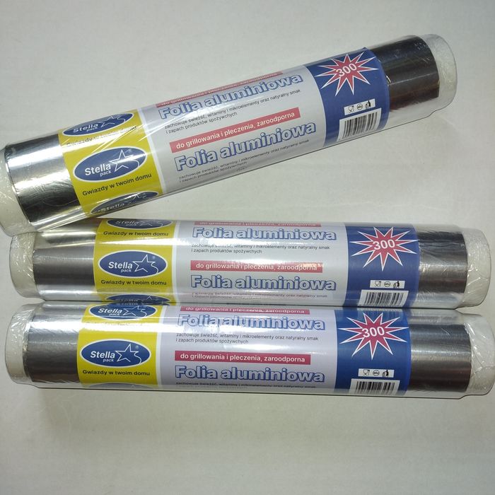 Фольга алюмінієва 300 метрів харчова Ширина 280мм.  Вага рулона 500г