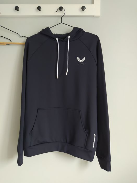 Granatowa męska bluza z kapturek, kangurka Softshell Castore Mclaren