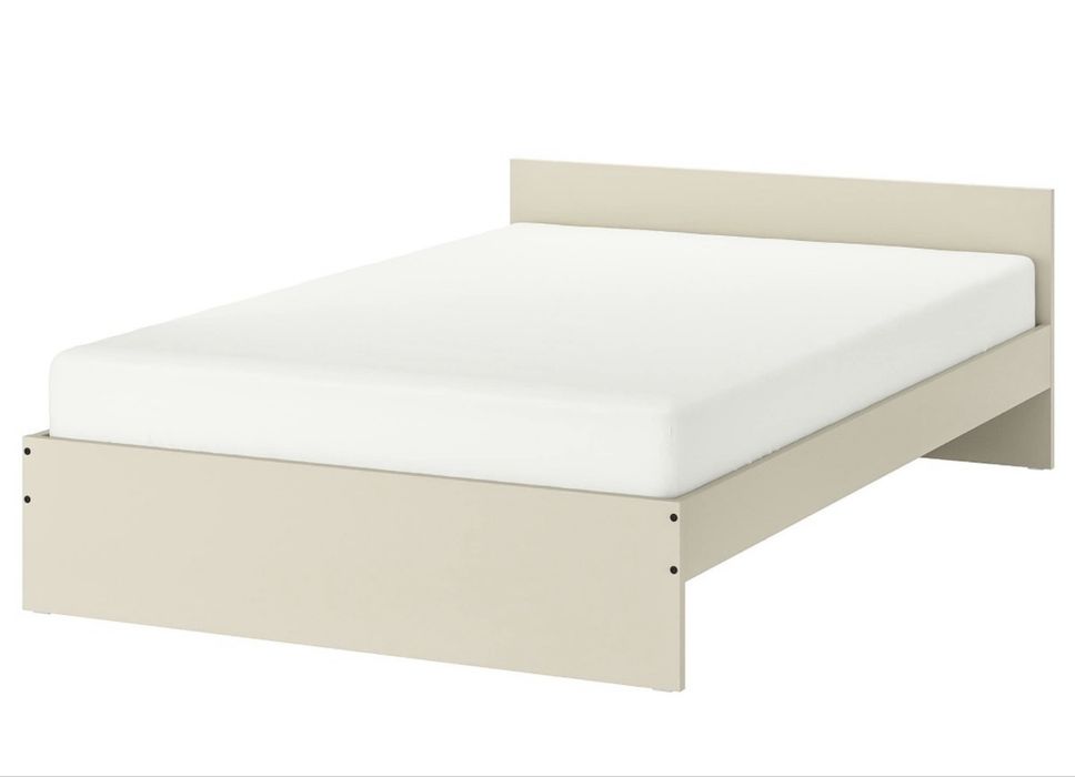 Łóżko 140x200 rama + materac Ikea Gursken kaszmir