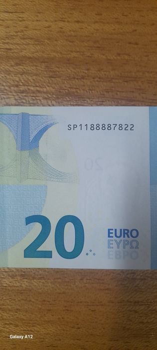 Notas euro  capicua /Números em  sequência numérica