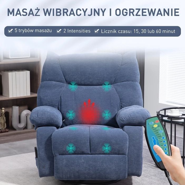 Fotel masaź grzanie Nowy