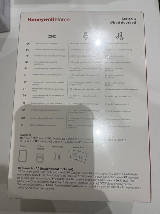 Honeywell Home Series 3 - przewodowy dzwonek do drzwi
