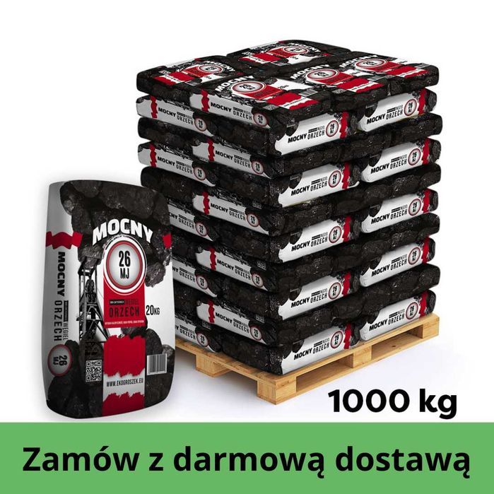 Węgiel Orzech Mocny 26 MJ 1000 KG (worki 20kg)- dostawa gratis