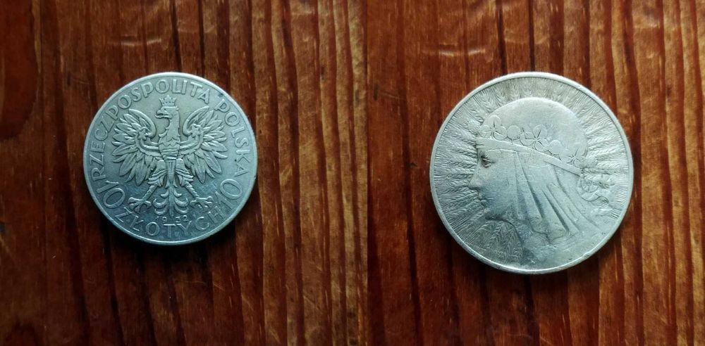 10zł głowa kobiety 1932r Moneta Srebrna Srebro Nuizmatyka Oryginał