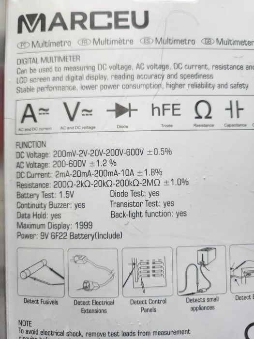 ,Multimetro,Fita metrica metal  ,Kit roquete 1/2 com chaves
