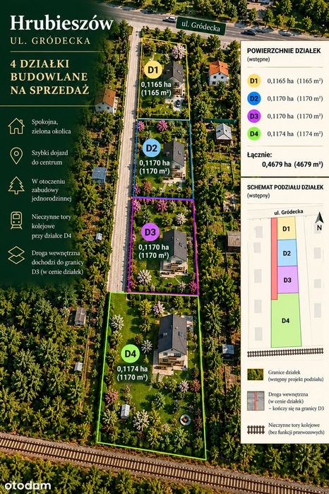 Działka budowlana 1165 m² w Hrubieszowie