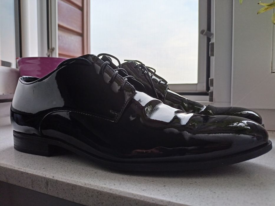 Buty lakierowane czarne ślub, wesele