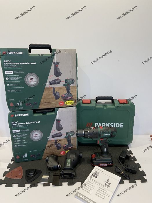 Шуруповерт 4в1 сабельная пила/реноватор/шлиф Parkside PKGA 20-LI C2