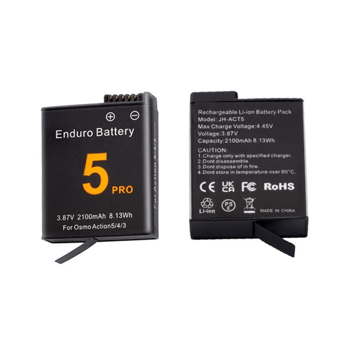 Комплект два акумулятора і зарядний пристрій для DJI Action 5 Pro/4/3