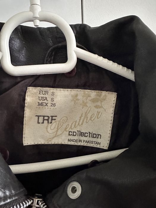 Kurtka skórzana damska TRF Zara S skóra brązowa