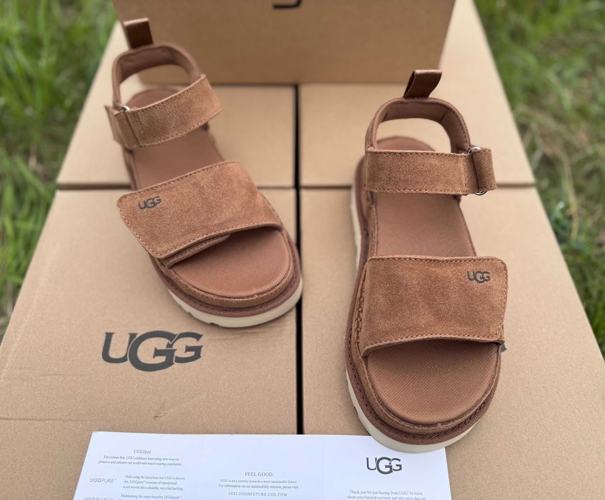 ‼️АКЦІЯ / РОЗПРОДАЖ‼️Оригінал / Босоножки Ugg W Goldenstar Sandals Brown / Chestnut /Босоніжки Уггі/ Угги / Сандалі Угг
