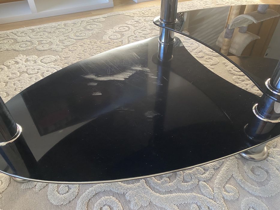 Mesa centro / TV vidro preto