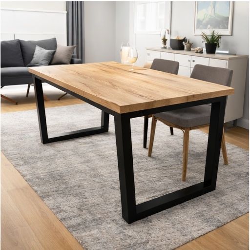 Stół egger dąb halifax naturalny 120x80  loft industrial designerski