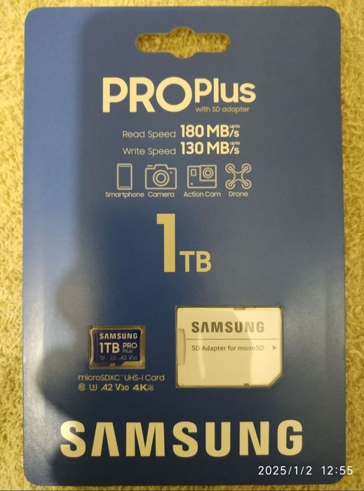 Карта памяти Samsung  PRO Plus micro SDXC 1 tb/ 512  sped 180/130
