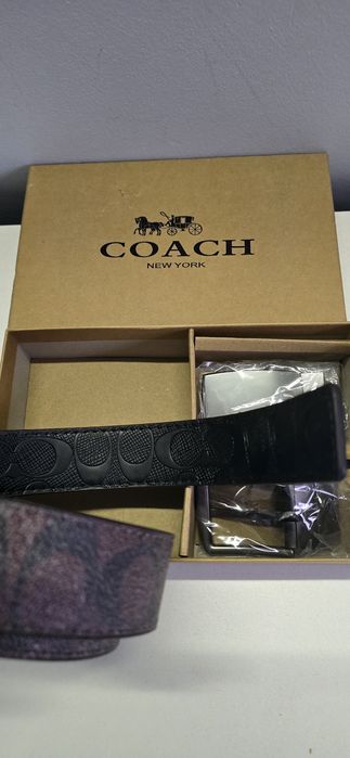Zestaw Coach Pasek skórzany  2x klamra