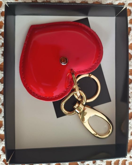 Brelok Batycki skóra + bursztyn