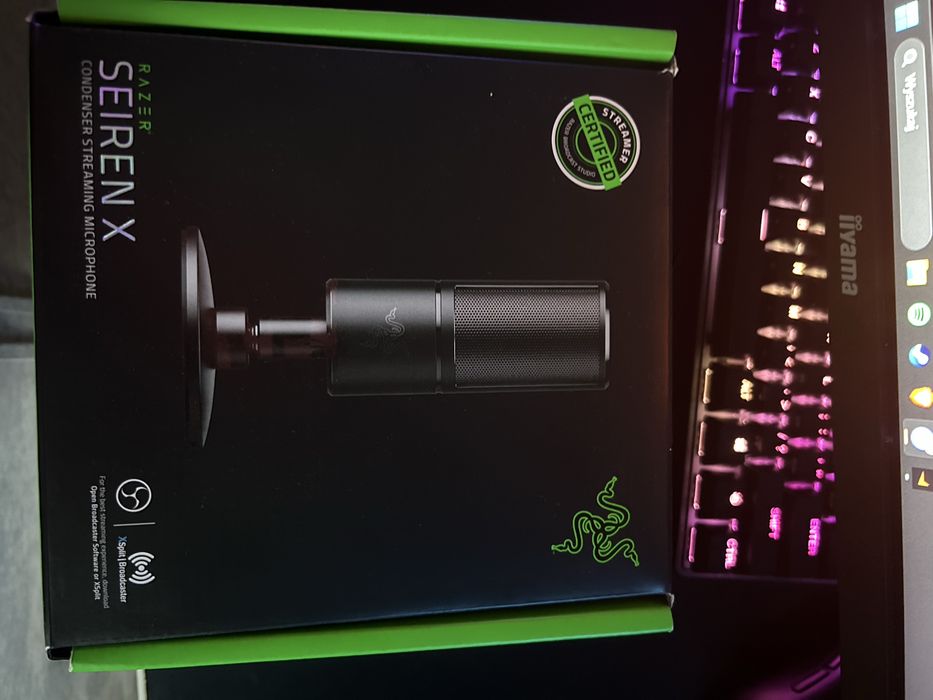 Mikrofon gamingowy studyjny razer siren X