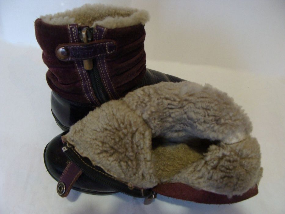 Сапоги зимові із натуральної шкіри та хутра для дівчинки р.24