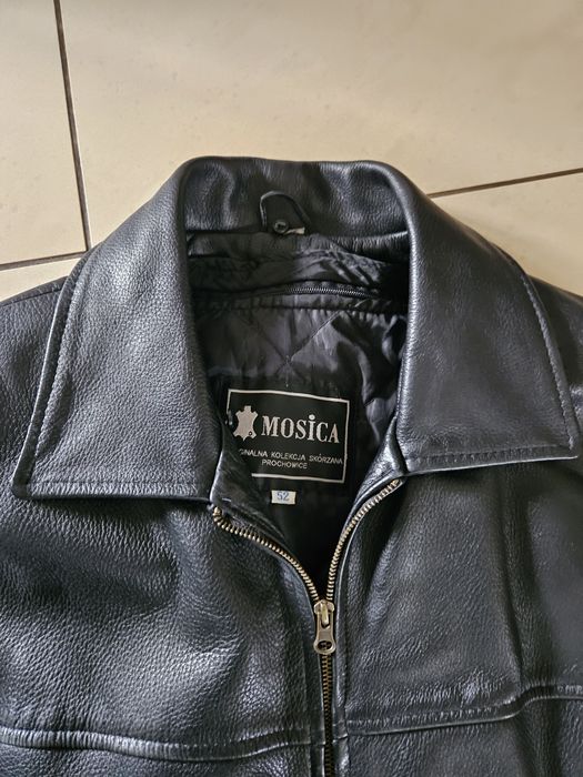 Czarna męska kurtka skórzana r.52