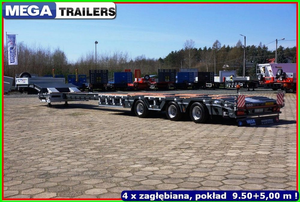 Niskopodłogowa ZAGŁEBIENIA NA KOŁA, wysuw 5,0 m !!!  Gotowa do odbioru! Pokład 9,50+5.0 m, oś skrętna, WABCO SMART BORD !!