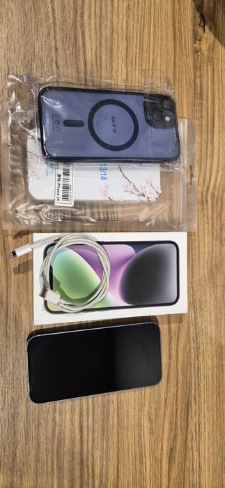 iPhone 14 256GB | Stan JAK NOWY | Pełen Komplet | Bez blokad + etui