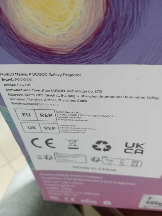 Pococo Galaxy Projector Modelo POLT01 (Novo) – Projeção 5K Ultra HD